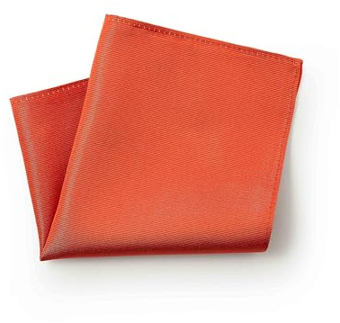 Men's Silk Pocket Square Handkerchief - Orange Twill