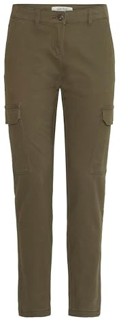 OXMO OXPaler Damen Hose Cargohose mit Eingrifftaschen Cargotaschen Gürtelschlaufen Label-Details Baumwollmischung Slim fit, Größe:40, Farbe:Grape Leaf (190511)