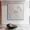 LSYALUCK Arte murale classica scandinava 3D grande fiore bianco dipinto a olio HD su tela poster stampa casa camera da letto soggiorno decorazione 80x80cm (32x32 pollici) senza cornice