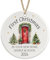 Personalised First Christmas in Your New Home 2024 Ceramic Ornament, Housewarming Christmas Tree Bauble Decoration (Front door customised with name/s)