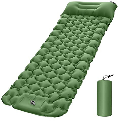 Wakects Isomatte Selbstaufblasend, Camping Isomatte, Selbstaufblasbare Schlafmatte Tragbare Luftmatratze, Wasserdicht, für Camping, Wandern, Zelt, (Green)