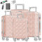 KESSER® Reisekoffer Set 4-teilig | Kofferset ABS Hartschalenkoffer mit Zahlenschloss, Kofferwaage & Reisebrieftasche 360° Rollen | Handgepäck & große Koffer für Business & Reise Trolley Nude Grey