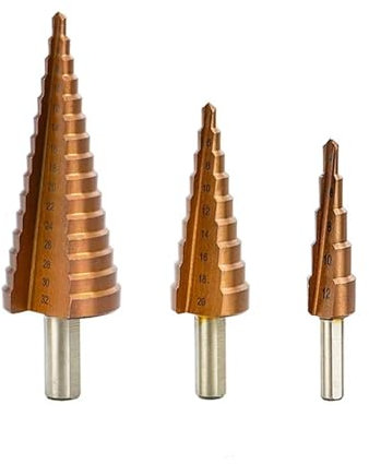 3 Stücke 4-12/20/32mm HSS-CO/M35 Stahl Große Stufe Kegel Dreieck Schaft Beschichtet Metall Bohrer Schneidwerkzeug Set Lochschneider(2)