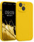 kwmobile Handyhülle kompatibel mit Apple iPhone 15 Hülle - gummierte Handy Case aus Silikon in Strahlend Gelb