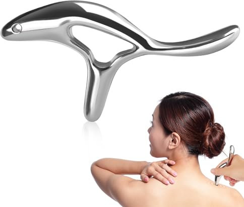 Triggerpunkt Drücker, Triggerpunkt Massagegerät Gua Sha Stein, Vielseitiges Edelstahl Mini Massagegerät für Gesicht, Nacken, Schultern, Rücken, Arme, Beine, Muskelentspannung, Durchblutungsförderung