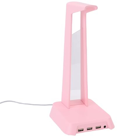 Cuifati RGB -Kopfhörerständer mit 3 USB -Anschlüssen, ABS -Desktop -Gaming -Headset -Hanger, Game -Headset -Stand für Spielstationen, PC, DJ (PINK)