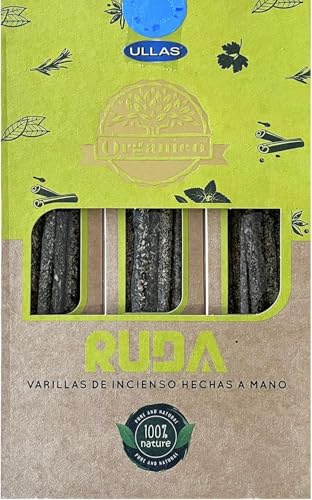 NALE. Incienso ULLAS Orgánico 25g - Varillas Hechas a Mano 100% Naturales para Meditación, Yoga y Relajación - Aroma de Larga Duración (Ruda)