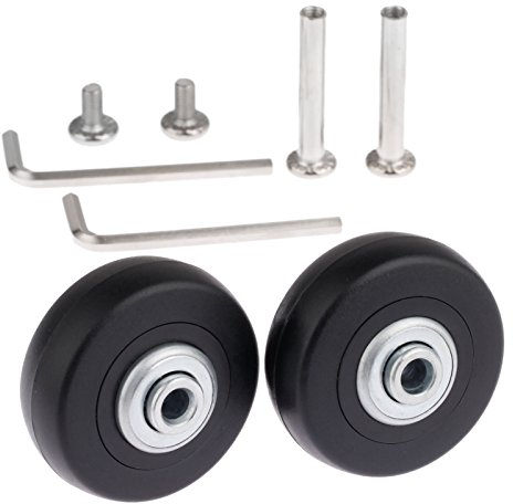 2 Sets Gepäck Transparent Koffer Ersatzräder mit Achsen Schraubenschlüssel Reparaturlager (50 * 18 mm)