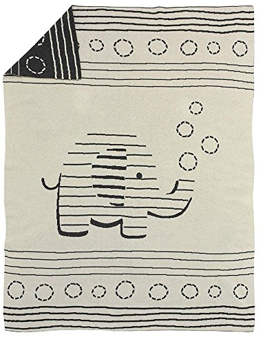 Alvi Strickdecke Streifenfant Silber 75x100cm