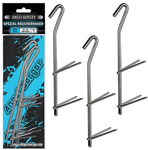 Angel-Berger Spezial Räucherhaken 3-er, 9-er, 15-er oder 21-er Set (15 Stück)