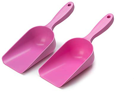 EarlyGrow Kleine handliche Gartenschaufel aus Kunststoff, 2 Stück, Rosa | Für Erde, Kompost, Pflanzen und Umtopfen von Pflanzen.
