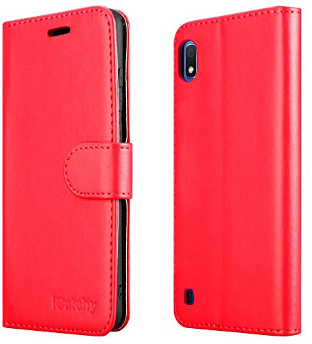 For Samsung Galaxy A10 Case, Wallet Book [Stand View] Card Case Cover Magnetic Closure [Kickstand] Full Protection Premium Leather Folio Case Compatible with Samsung Galaxy A10 Phone Cover (Red)