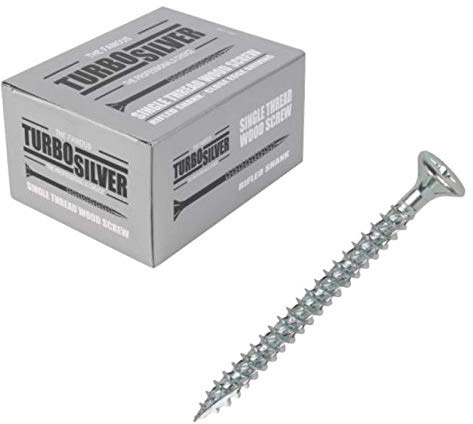 Turbo Silver PZ Double-Countersunk Multipurpose Screws 4mm x 50mm 200 Pack (48145)