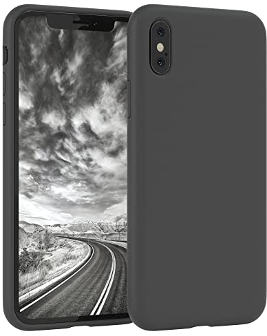 EAZY CASE - Silikon Hülle für iPhone XS Max Hülle weich stoßfeste Schutzhülle mit Kameraschutz Handyhülle iPhone XS Max Silikonhülle Dünn mit Premium Schutz TPU Cover Phone Case Grau Anthrazit