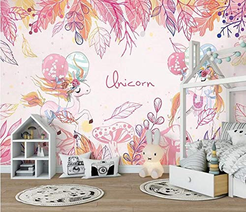 Mural Wallpaper Poster Pink Unicorn Picture Kids Room Pet Shop Photo Wallpaper-400Cmx280Cm