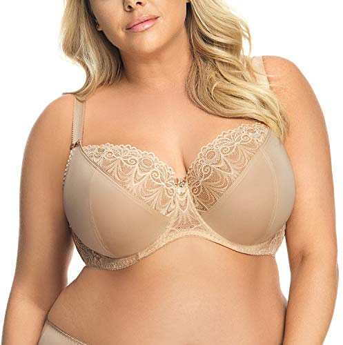 Gorsenia K425 Casablanca Dame Soft BH Bügel Große Brüste, Hellbeige,65J