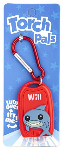 Stands Out, Supplying Outstanding Gifts Will Name Shark Boys Red Novelty Personalised Mini LED Toy Torch Carabiner Clip