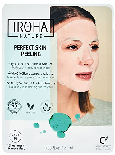 Iroha Nature - Mascarilla Facial Peeling con Ácido Glicólico | Perfeccionador de Piel para un Rostro Iluminado y Perfecto | Regeneración Instantánea en Sólo 15 Minutos | Clean Beauty | 100% Vegana