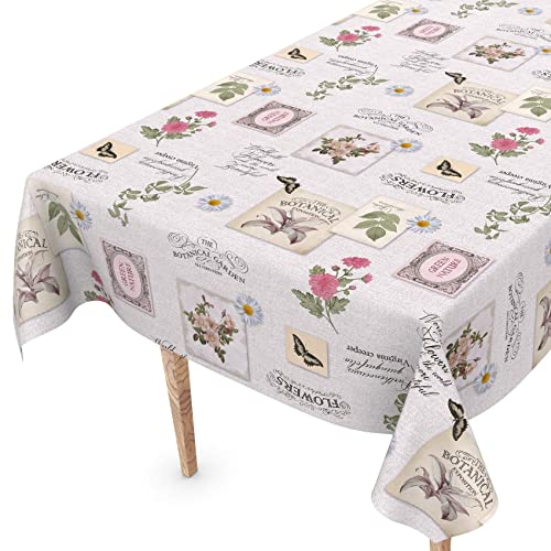 Tischdecke abwaschbar Wachstuch Wachstuchtischdecke 220 x 140cm Schnittkante Botanical Nature Gartentischdecke Wachstuch