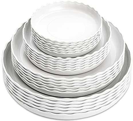 ZOOFOX 24 Stück Kunststoff-Untersetzer, Tropfschalen, runde Blumentopf-Untersetzer, robuste Pflanzschale für drinnen und draußen, Blumentöpfe und Pflanzgefäße (15,2 cm/20,3 cm/20,3 cm/30,5 cm)
