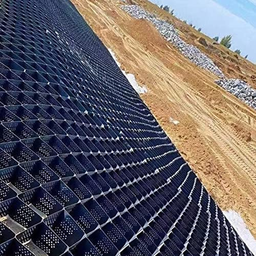 Kiesgitter Geogitter Für Stützmauern, Schwerlast-Einfahrtgitter Für Kies/Steine, Schwarzes Kies-Stabilisator-Gitter 1/2/ 3/4/ 5/6/ 7/9/ 10 M, Leicht Zu Dehnen (Size : 3x10 m/10x33 ft)