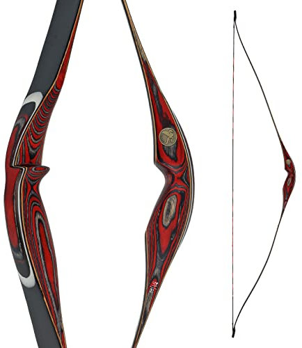 DRAKE ARCHERY Elite Scarlet - 54 Zoll - 20-45 lbs - Hybridbogen (eine Kombination aus Recurvebogen und Langbogen) (35 lbs, Linke Hand)