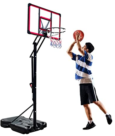 Basketballkörbe Kinder Tragbarer Anhebbarer Basketballkorb Für Den Innen- Und Außenbereich, PVC-Zielbrett Und Stahlrohr-Dunk-Rack, Die Basis Kann Mit 90-100 Kg Sand Und Wasser Gefüllt Werden