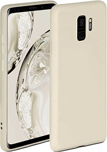 ONEFLOW Soft Case für Samsung Galaxy S9 Hülle aus Silikon mit Kameraschutz, Silikonhülle mit erhöhtem Schutz fürs Display, Backcover Schutzhülle, weiche Handyhülle, Creme
