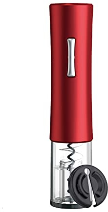 SPELAX Sacacorchos de Vino eléctrico, Sacacorchos de Vino a batería, Kit de sacacorchos de Vino a batería, Regalo para los Amantes del Vino, Hogar, Cocina, Fiesta, Bar, Boda (Rojo)