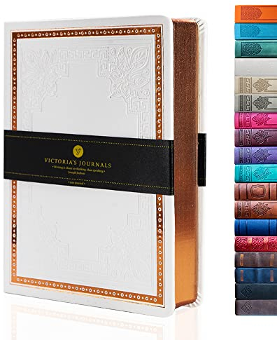 Victoria's Journals VICTORIA'S JOURNALS Leatherette Vintage Journal Hard Cover Lined Notebook Old Looking Travel Diary, A5 Size 5.7'' x 8.1''