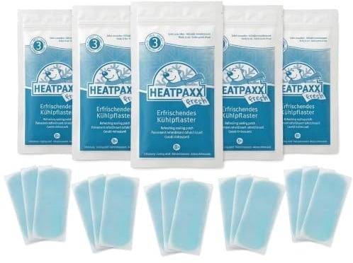 15x HPXfresh® Kühlpflaster mit Menthol | 5 x 3 Pflaster zur Abkühlung und zur sofortigen Erfrischung | Kühlpatch - Fieberpflaster 12x5cm