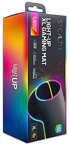 STEALTH LED Light-Up XL Gaming Mat Compatible with PC and Consoles - No-slip, Durable, Comfortable Gaming With up to 13 RGB Lighting Effects