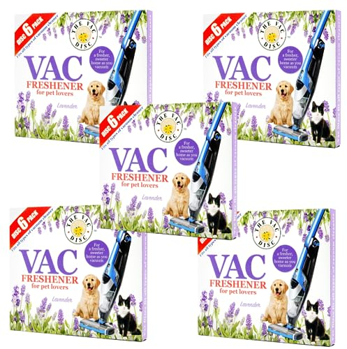 UTIZ 5 x Staubsauger-Lufterfrischer, Lavendel, extra stark, kraftvoller Duft für alle Staubsauger, beutellose und Beutelreiniger, Haustierliebhaber (5 x 6 Stück)