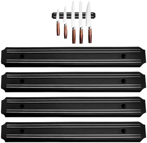 Turnaroundtech Iman cuchillos de cocina pared 4 uds 33 cms soporte cuchillos cocina imán cuchillo de cocina iman para cuchillos en pared imán para cuchillos de cocina soporte magnetico cuchillos