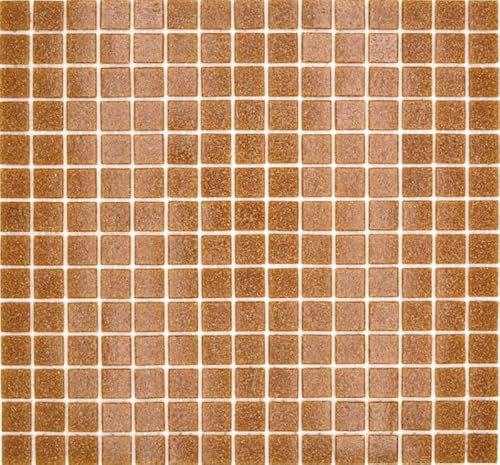 MOS200-A34_f - Azulejo de mosaico de cristal, diseño de piscina, color marrón brillante