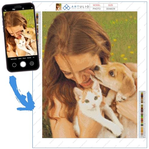 ARTULIO Diamond Painting Eigenes Foto 40x60cm – Diamond Painting Foto, Set für Erwachsene