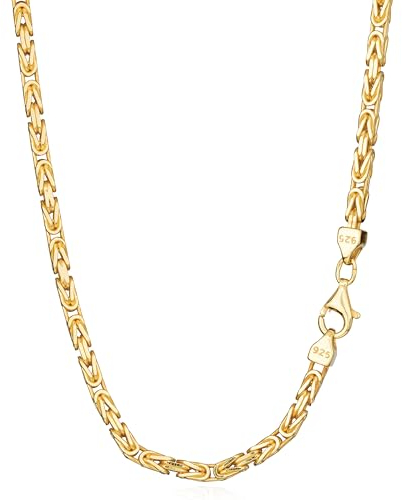 NKlaus 45cm Königskette 925 Silber Gelbgold Vergoldet elegante Halskette Breite: 3,1mm Collier 26,51g schwer 15107