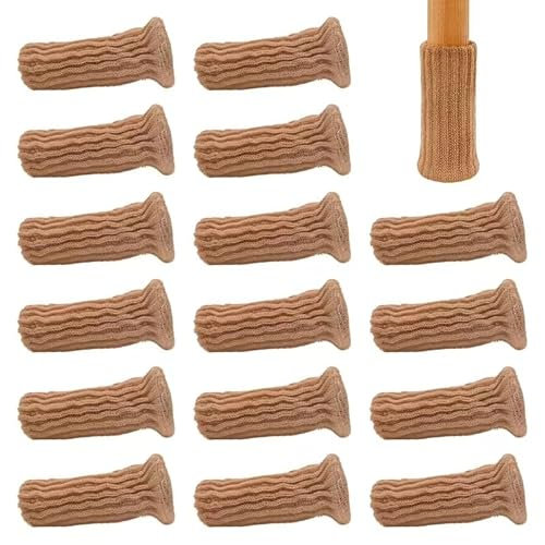 PAITOK 16 Pièces Protège-Pieds de Chaise en Tricot à Haute Élasticité, Matériau Antidérapant et Résistant à l'usure pour Pieds de Chaise