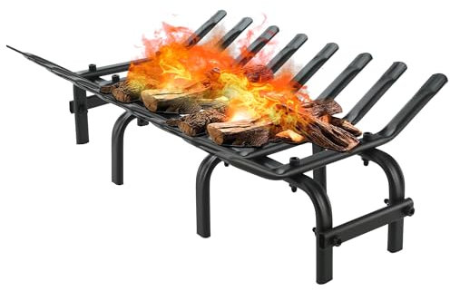 zbzbml Grille de cheminée en osier tissé – Support de bûches en acier pour poêle à bois – Support efficace pour cheminée intérieure (48,3 x 31,8 cm)