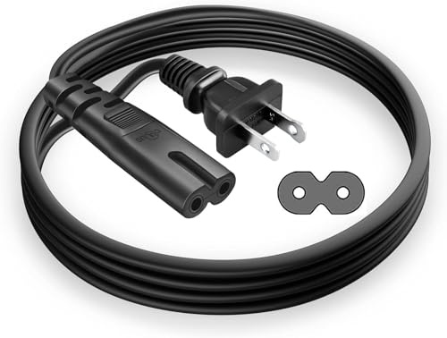 Replacement TCL TV Power Cord for TCL 28 32 40 43 48 49 50 55 60 65 75 80 85 Inch LCD HD Smart 4K Curved TV 32S3800 40FS3750 43UP130 48FS3750 55FS3750 2 Prong AC Wall Plug Cable (10FT)