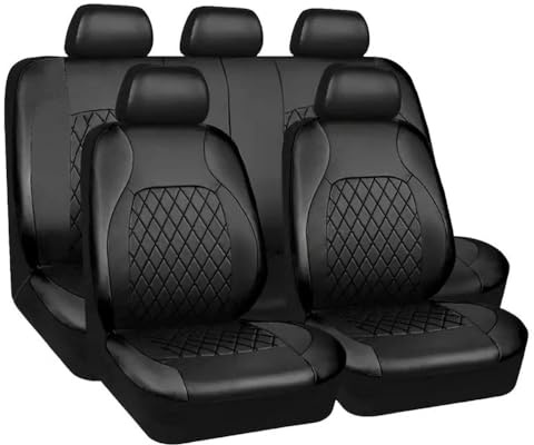 TEMKIN Universal Autositzbezüge für Mini Hatch/Cabrio R50 R56 F55 F56 R52 R53 R57 F57 JCW/One/One D/Cooper, Wasserdicht Schmutzabweisend Komfortabel Hautfreundliche Textur Sitzbezug,Black