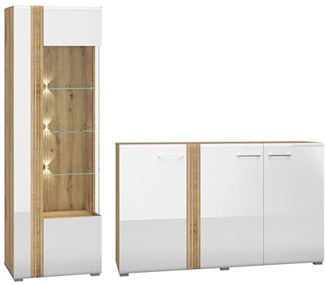 Feldmann Preiswert Wohnen Wohnzimmer-Set Adagio Wohnwand 2-teilig Sideboard