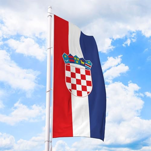 Kroatien Flagge 150 x 600 cm - für Fahnenmast, Kroatienfahne aus reißfestem Fahnen-Polyester-Stoff, Hissfahne Hochformat wetterfest und UV-beständig
