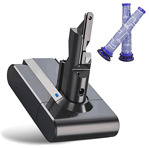 8000mAh Akku für Dyson V7 Staubsauger Ersatzakku für V7, SV11, V7 Fluffy, V7 Extra, V7 Cord-Free, V7 Animal, V7 Trigger, V7 Trigger+, V7 Motorhead, V7 Pro, V7 Mattress mit 2 Filtern