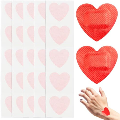ZJIVQO 25pcs First Aid Patches Hearts Shaped Wounds Cute Coloured Assorted Plasters Breathable Kids Plasters