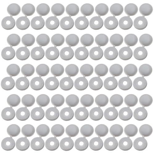 120 Cache vis Gris Cache vis Blanc Bouchon vis en Plastique Cache Rivet Capuchon vis Blanc à Charnière en Plastique Améliore l'apparence et protège Les vis