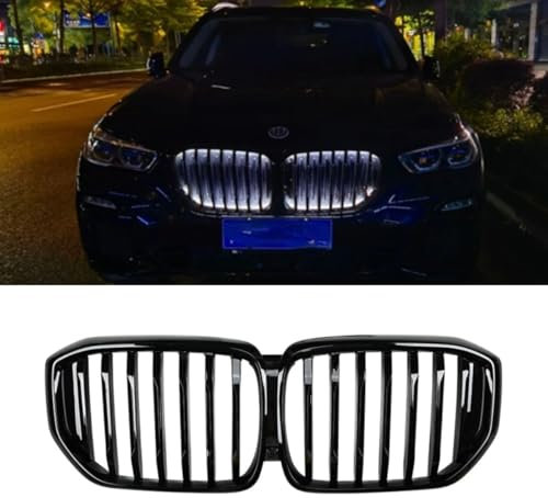 RMAUTO Stoßstangengitter für BMW X5 G05 2019–2022 SUV, glänzend, schwarz, LED