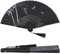GORGECRAFT Retro Folding Fan Chinese Japanese Black Oriental Elegant Vintage Bamboo Silk Fan Dragonflies Bamboo Prom Decor Handmade Gift Handheld Fan for Wedding Tea Party Dancing Decorations