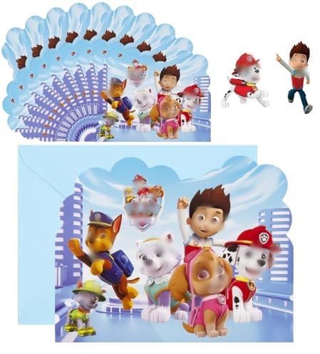 Wirhaut Einladungskarten Kindergeburtstag 20 Stück Einladungskarten mit Umschlägen, Dog Thematisch Partyeinladungen Partyeinladungen, Geburtstagseinladungen für Jungen Mädchen Kinder