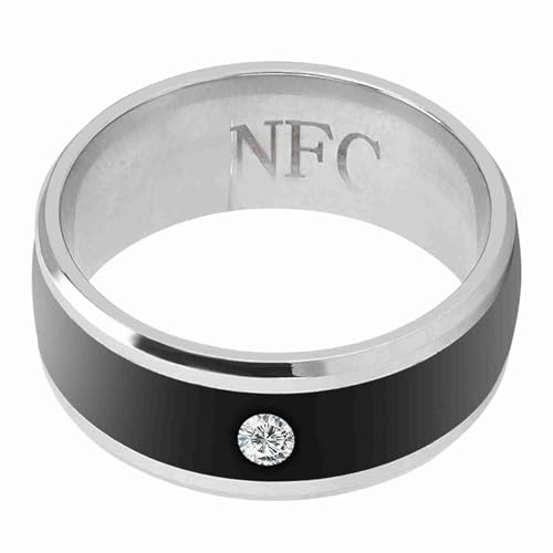 Tbest NFC Kontaktloses Bezahlen, NFC-Ring, NFC-Multifunktions-Smart-Ringe, tragbares Gerät, universell für Handy (Größe 8)